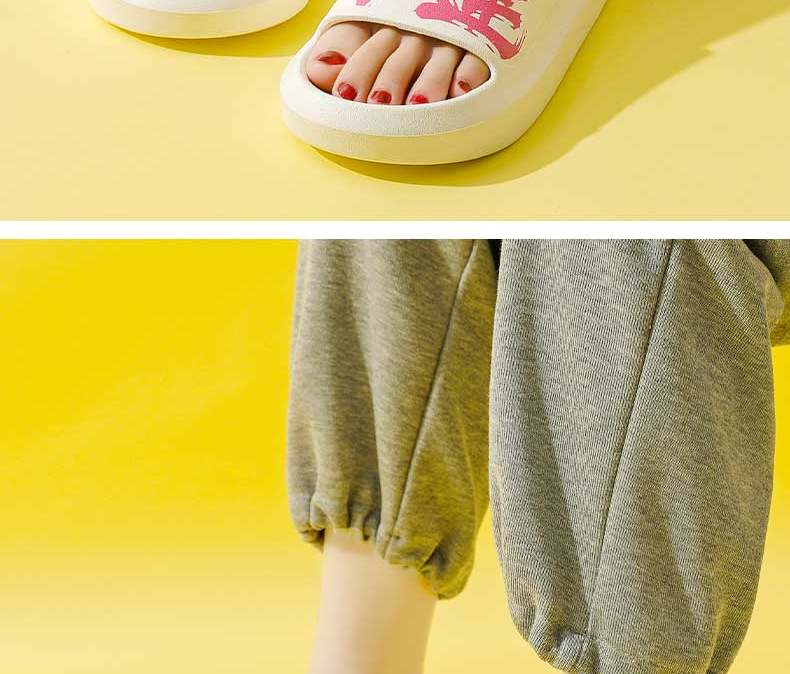 Huameijianbu Infinite Good Luck Couple Indoor And Outdoor Slippers, Lightweight Comfortable Sandals HM90651, White And Pink, Size 35-36 29