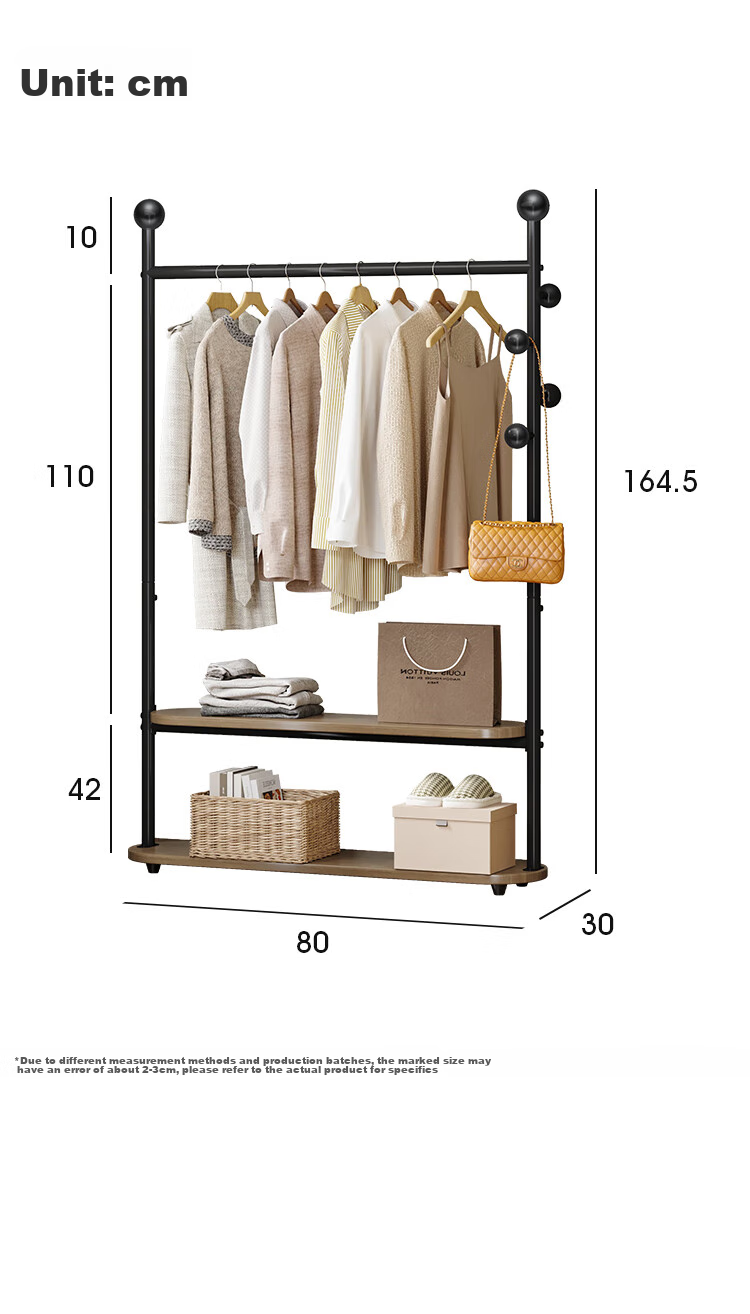 Yicainianhua Coat Rack, Floor-Standing Clothes And Hat Stand, Multifunctional Hanger, Bedroom Storage Rack, Clothes Drying Rack (Miqi) 2383 30