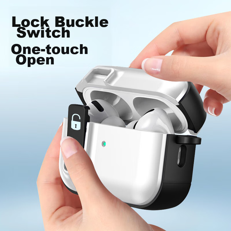 Защитный чехол PISEN для Apple AirPods Pro 2-го поколения, противоударный, с защитой от потери, белый