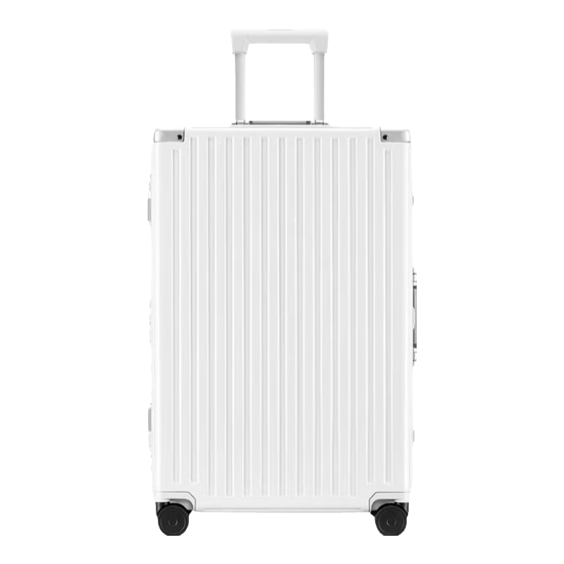 ROAMING Aluminum Frame Suitcase, Large Capacity Luggage for Men And Women, Travel Case with Password Lock, Shell White, 28 Inches