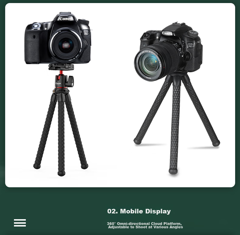 Ulanzi MT-11 Multifunctional Portable Octopus Tripod Selfie Stand for Smartphones, DSLRs, Mirrorless Cameras, Universal Vlog Video Live Streaming Photography And Videography Bracket 6