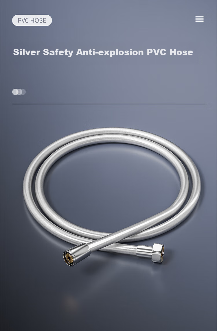 MEJUE Shower Head Hose, Cold And Hot Water Inlet Hose, Anti-Tangling Silver Shower Head Pipe Z-05306 12