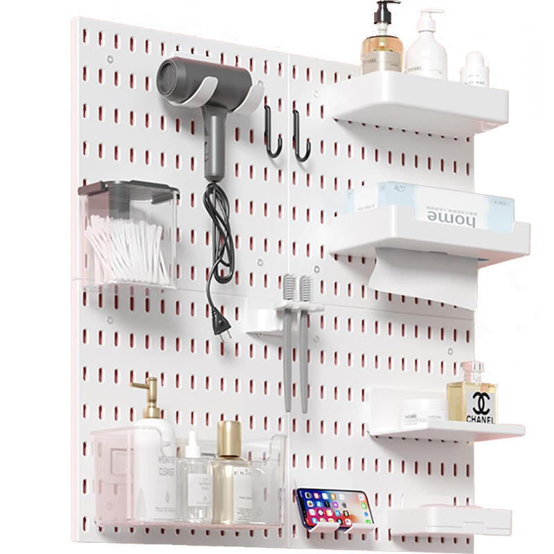 Banzheni Pegboard, No Drilling Required, Entryway Storage Table, Desktop Book And Clothes Rack, Wall-Mounted Kitchen Hooks, Storage Cabinet Accessories, Customized Set