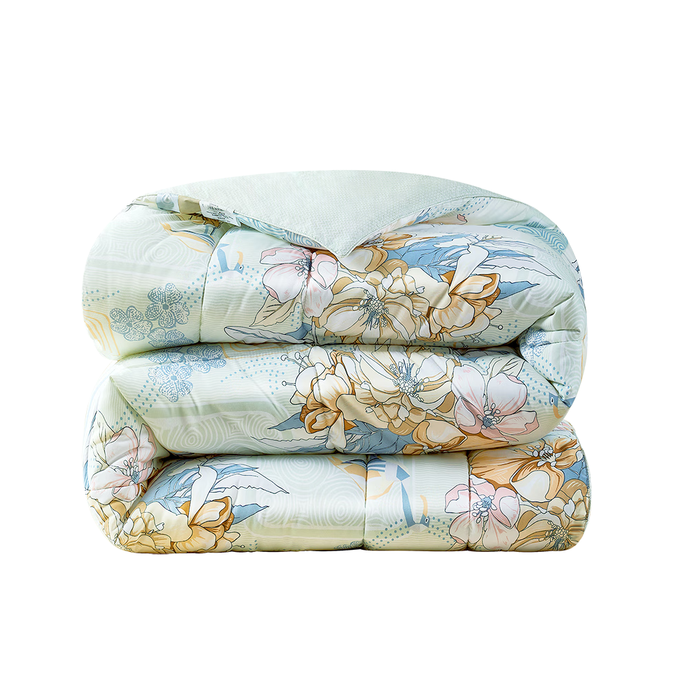 FUANNA Comforter, Spring And Autumn All-Season Duvet Insert, Seven-Hole Antibacterial Double King Size Air Conditioning Quilt, Approximately 5.3 Jin (2.65 Kg), 200×230cm, Gree