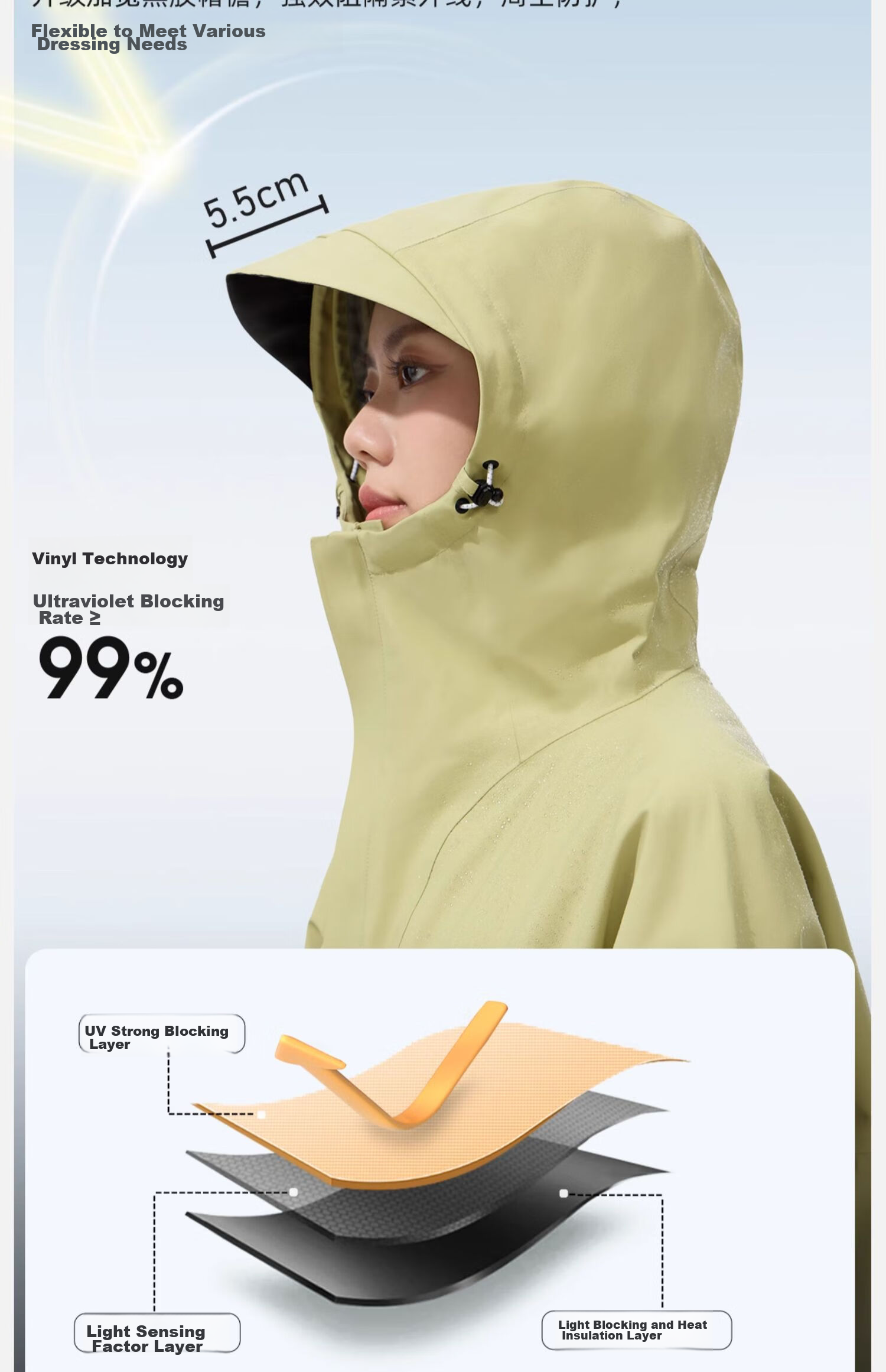 CAMEL Single-Layer Windbreaker Jacket for Men And Women, Waterproof Coat A31166 Phantom Black XL 12