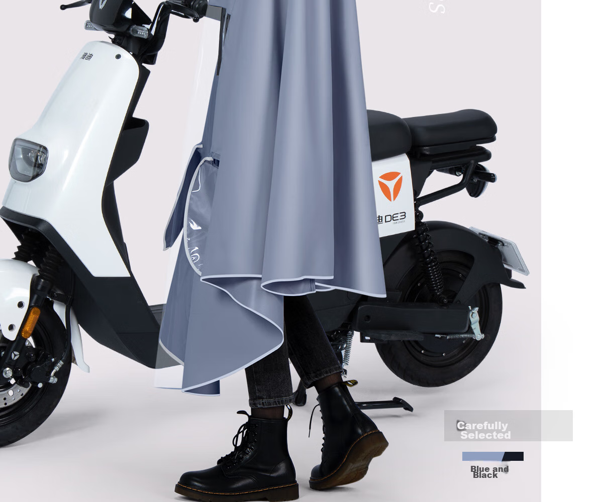 BAHAINIAO Electric Scooter Raincoat, Heavy-Duty And Extra Large 5XL Oxford Fabric, One-Piece Rain Poncho for Motorcycles, Storm-Proof 19