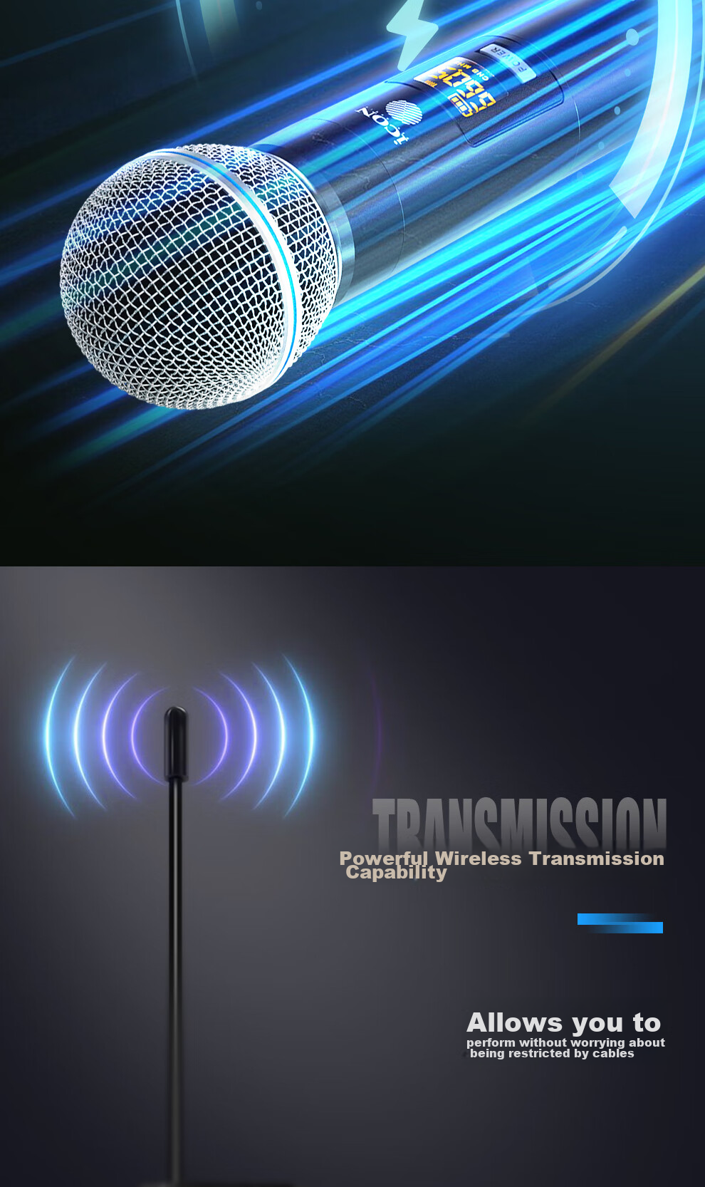 Aiken ICON Wireless Dynamic Microphone WM2.1, One-To, Rechargeable, for Streamers, Outdoor Singing, Meetings, KTV, Shouting, Noise Reduction, Live Streaming Equipment 4