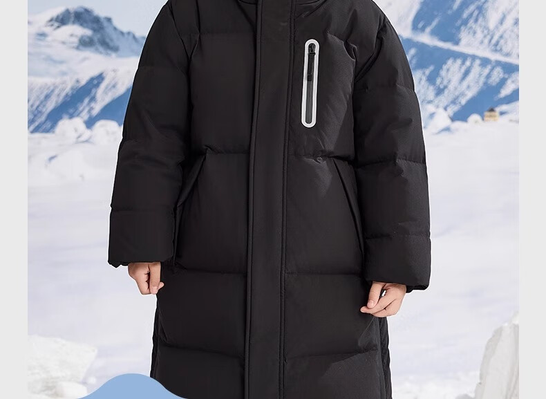 YAYA Kids Down Jacket Boys and Girls Winter New Long Over-the-Knee Extreme Cold Parent-Child Coat HR 5
