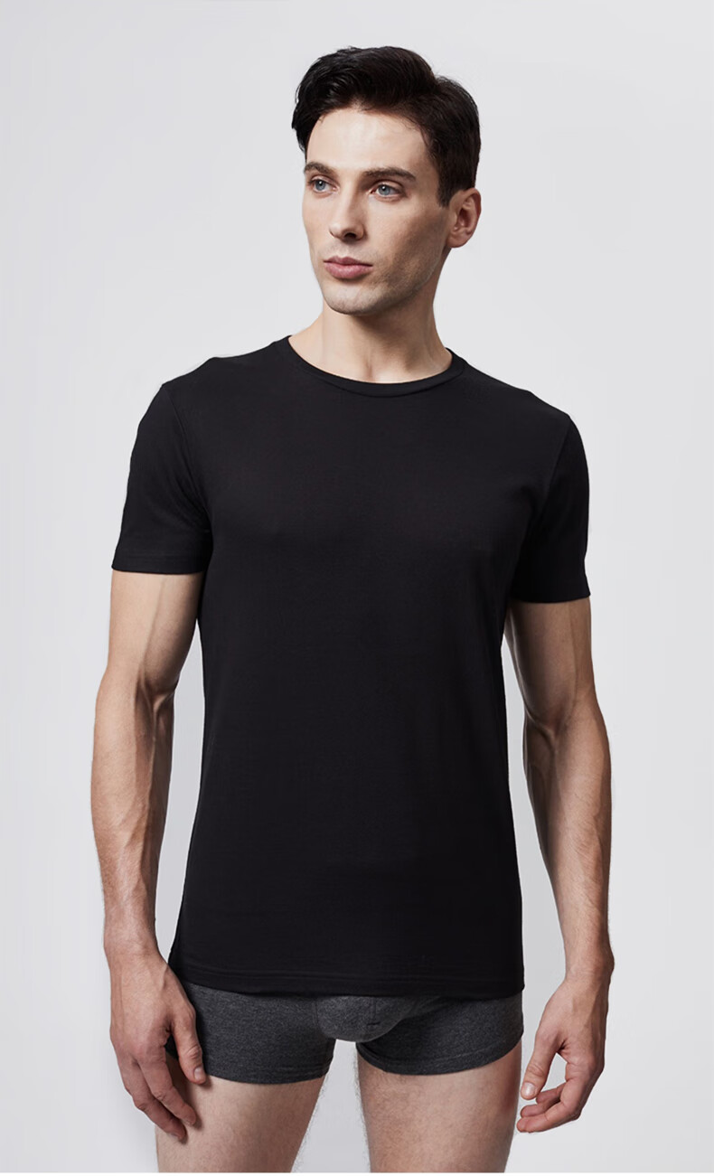 SEPTWOLVES [Soft And Skin-Friendly] Men's Short-Sleeve Pure Cotton T-Shirt, Breathable Running Sports 100% Cotton White Tee Loungewear 15