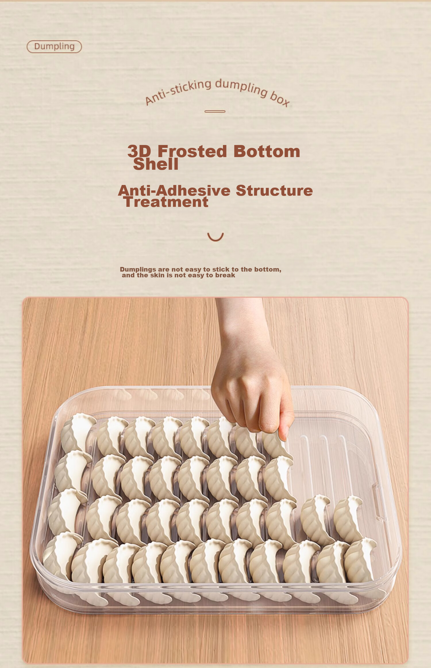 Jiadu Dumpling Storage Box, Refrigerator Freezer Container, Food-Grade Frozen Box, Kitchen Egg Noodle Sealed Fresh-Keeping Box 3