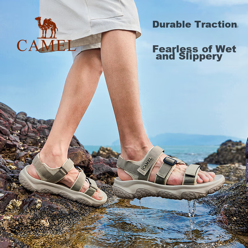 CAMEL Summer Outdoor Velcro Sandals for Men And Women, Quick-Drying Water Shoes for Stream Trekking And Beach, F14B162007