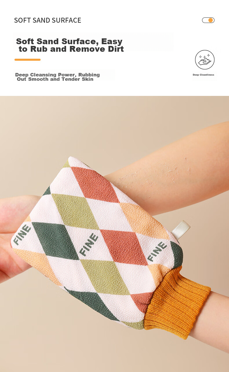 Grace Exfoliating Washcloth, Bath Scrubber, Home Use Back Scrubber Gloves, Mud Removal Exfoliating Washcloth 4