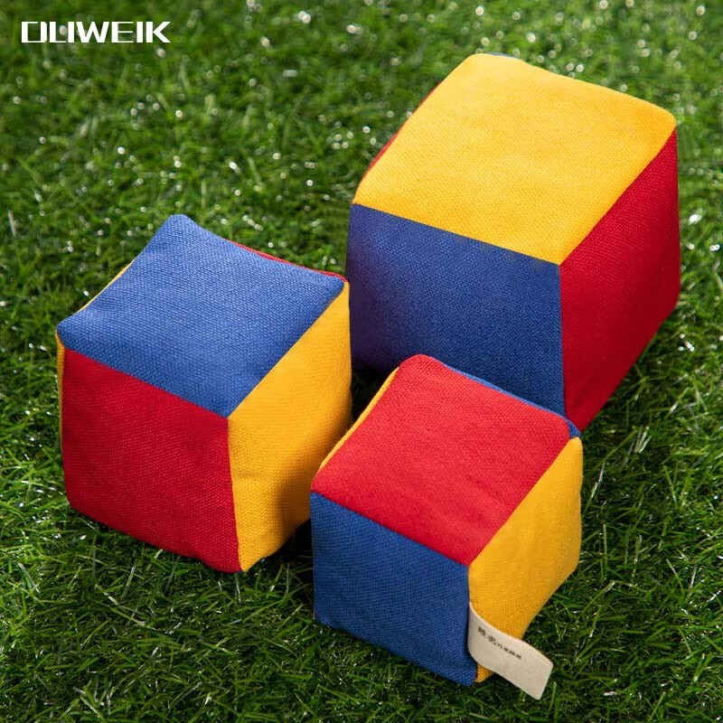 Duweike Sandbag Patchwork Toy for Children's Kindergarten And Elementary School Students, Throwing And Throwing Game, Handmade Durable Canvas, Large Medium Small Three-Pack Set