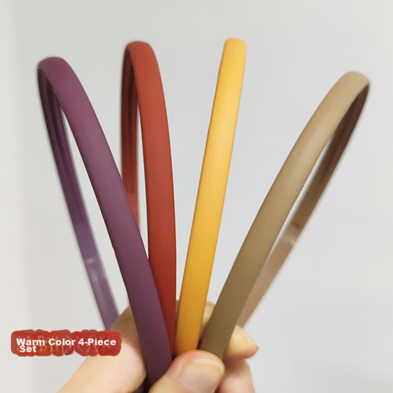 Xiangwan Headband Set of 4, Simple Thin Edge Frosted Headband, Morandi Color Non-Slip Face Washing Headband, Outdoor Headband, Mid-Autumn Festival Gift