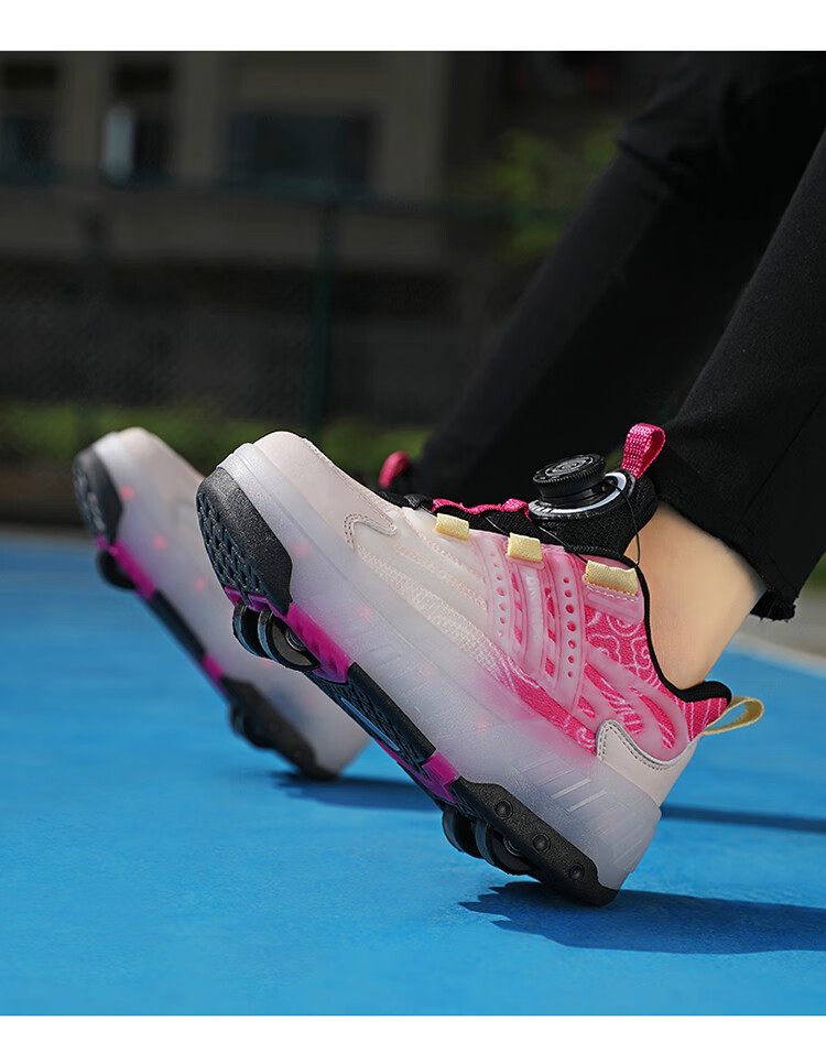BKG Running Shoes for Girls, Four-Wheel Sports Shoes for Children, Student And Youth Skating Shoes ZYQ23825-B7 Lan Yue 36 39