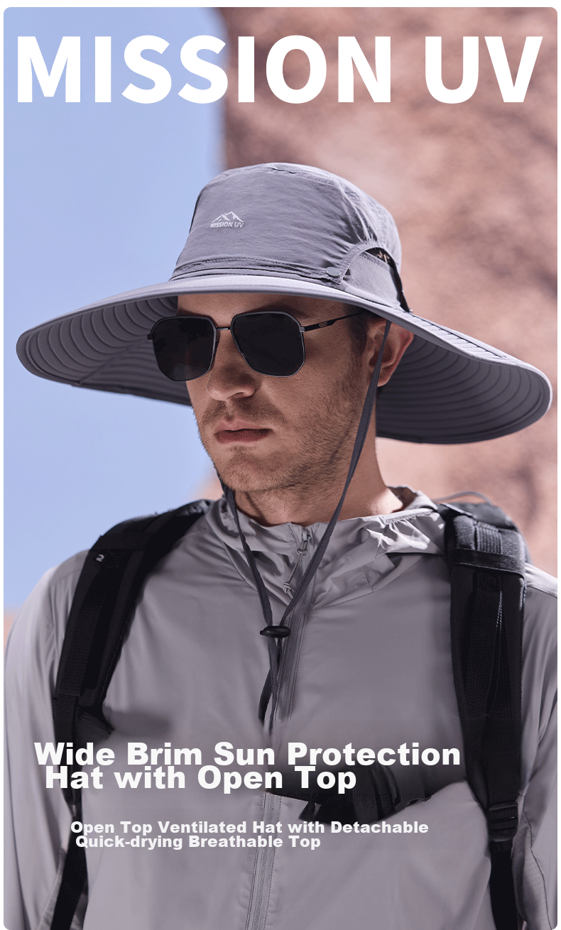 MISSION UV Sun Protection Hat for Men, Sun Visor, Fishing Hat, Hiking Cap, Summer Outdoor UV Protection Hat, Visor Cap 1
