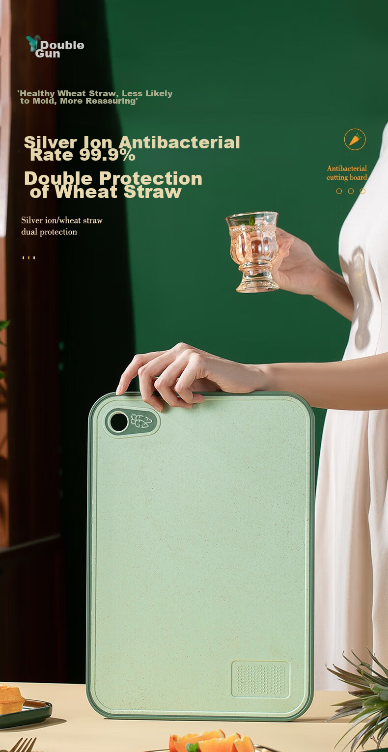 Suncha Antibacterial And Mold-Resistant Cutting Board, Fruit And Baby Food Board, Double-Sided Chopping Board for Home Use, Sticky Plastic Cutting Block, 40*28*1 1