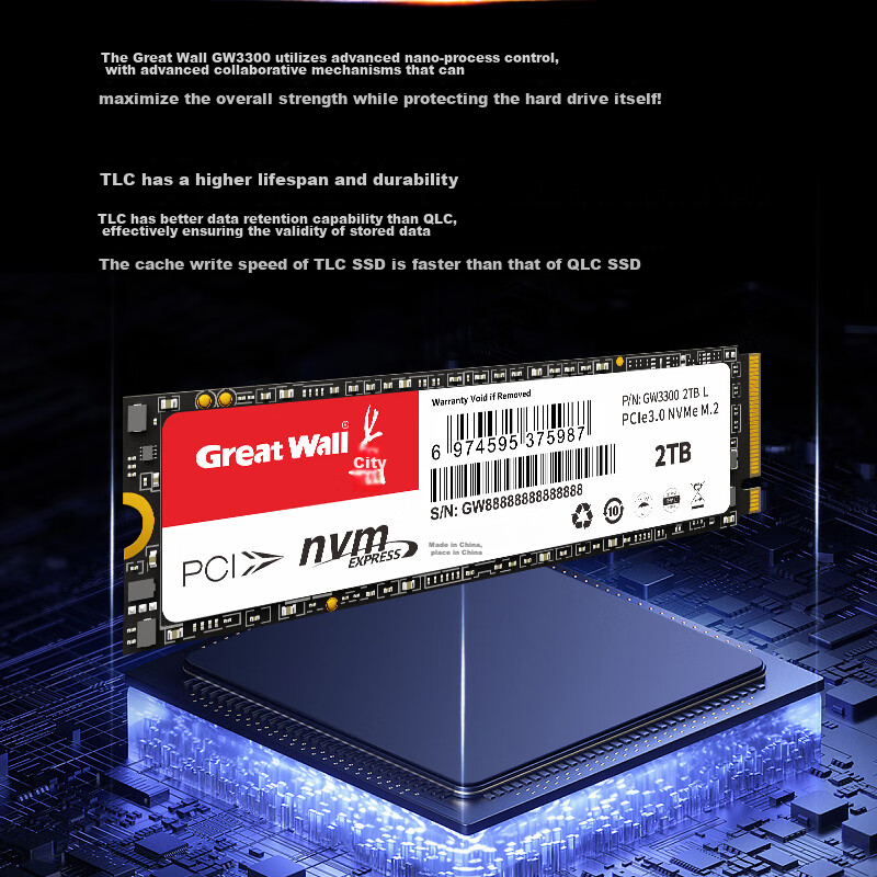 SSD накопитель Great Wall GW3300, 256 ГБ, M.2, PCIe 3.0 NVMe