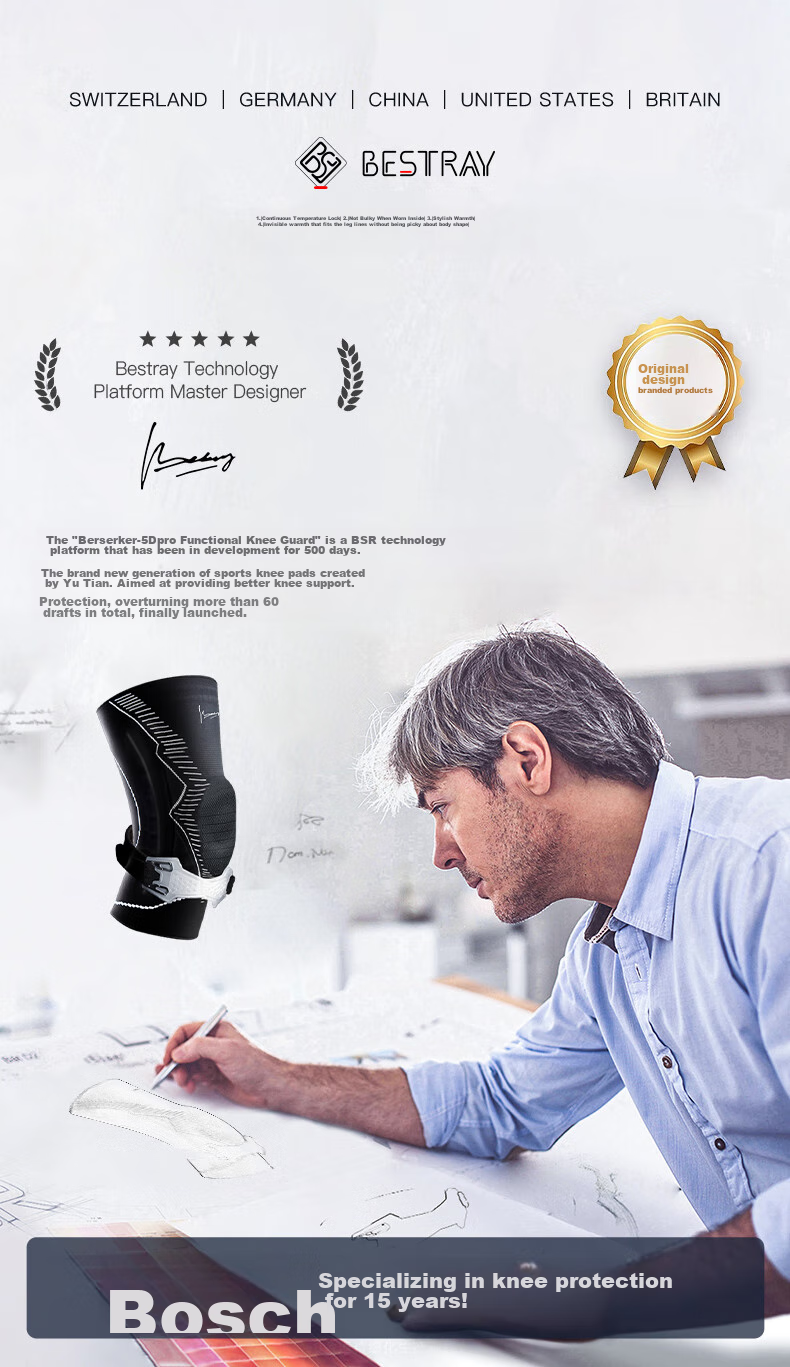 Bestray Professional Sports Knee Brace Basketball Meniscus Protector for Men's Running And Fitness Protectio 1