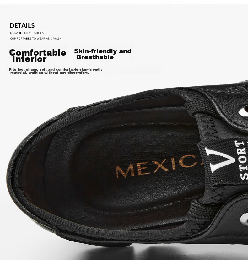 MEXICAN Autumn And Winter New Business Casual Leather Shoes for Men, Formal British Style Driving Lightweight Shoes 155MS702 New Black Size 40 10