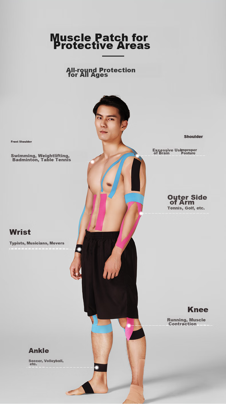 Li-Ning Muscle Tape, Sports Kinesiology Tape, Athletic Ankle Wrap, Rehabilitation Elastic Bandage, Knee Support 14