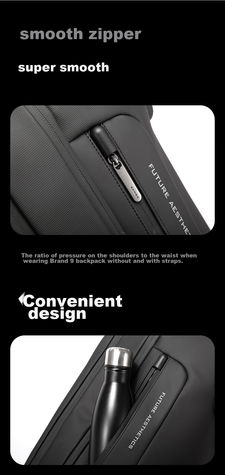 Bange Multifunctional Anti-Theft Laptop Backpack, Business Commute Travel, Wet And Dry Separation, Men's Backpack, 721646 Black 19