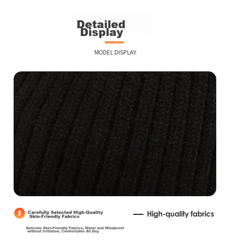 GLO-STORY Winter Knitted Hat for Men And Women with Fleece Lining, Warm Neck Gaiter, Thickened Wool Hat with Ear Protection, Cold-Proof Gray Cap 11