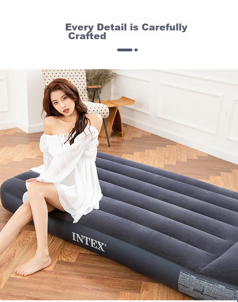 INTEX Built-In Electric Pump USB Port Three-Person Automatic Inflatable Mattress Nap Tent Pad Moisture-Proof Mat Folding Bed 66129N 21