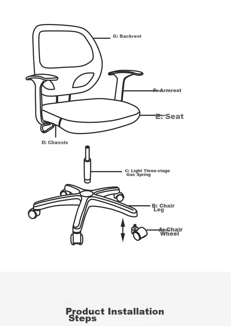 Deli 4900 Ergonomic Office Chair / Computer Chair / Staff Chair, Home Mesh Adjustable Swivel Chair 15