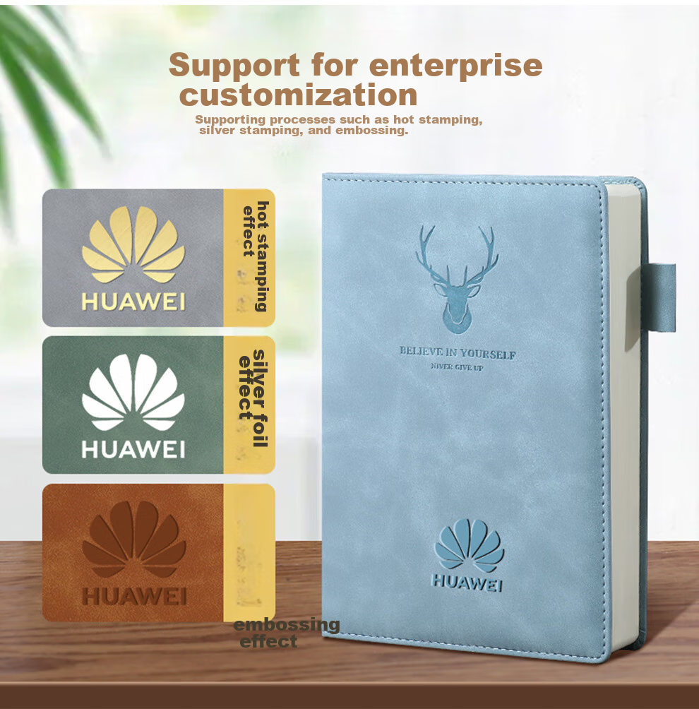 Jiaranheng Notebook, High-Quality B5 Skin-Like Leather Cover, Thickened Journal, Customizable, Simple Business Office Large Meeting Record Book, Work Diary, Student Diary, Matcha Gree 7