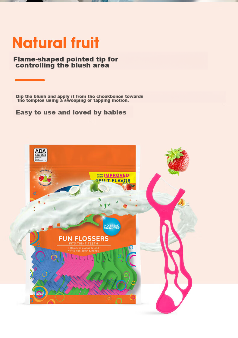 Detaike Children's Dental Floss Picks, 90 Count, Baby-Specific for Ages 3-6 Ultra-Thin Floss Picks with Fluoride, Fruit Flavor 4