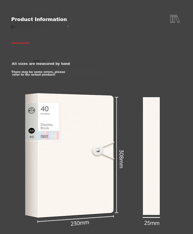 SIMAA A4/40-Page Document Folder [Upgraded Buckle Version], Multi-Layer Exam Paper Storage Bag for Students, File Folder with Prenatal Checkup Report Insert Pages, Bright Moon White, 22479 8