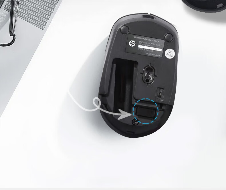 HP S1000 Plus Wireless Mouse Office Mouse Home/business Office/laptop/desk USB Plug-And Wireless Black Mouse 12