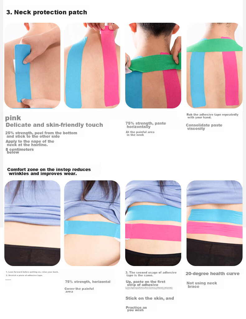 LP Pre-Cut Kinesiology Tape for Knee, Ankle, Marathon, Badminton, Muscle Support Tape 7010CK Skin Color 17