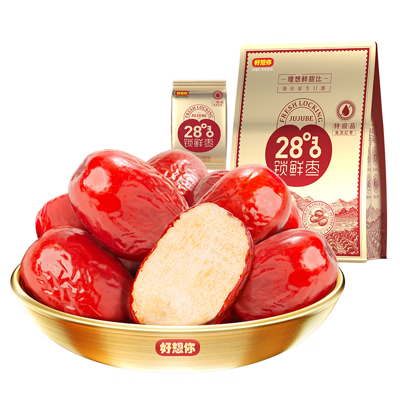好想你 28°特级锁鲜枣500g/7日装 蜜饯果干红枣新疆免洗