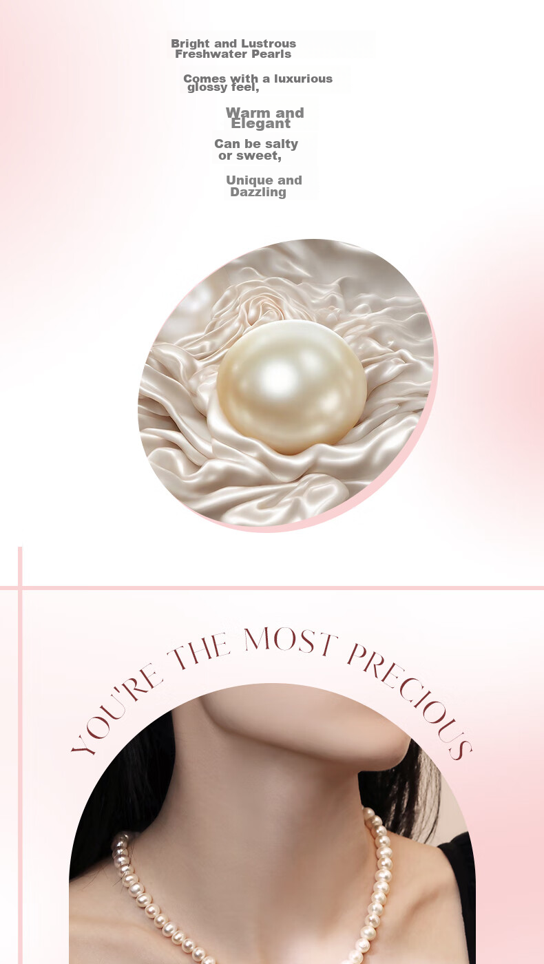 MANHE S925 Silver Freshwater Pearl Necklace for Women, 2026 New Light Luxury High-End Birthday Gift for Mom Or Girlfriend 2