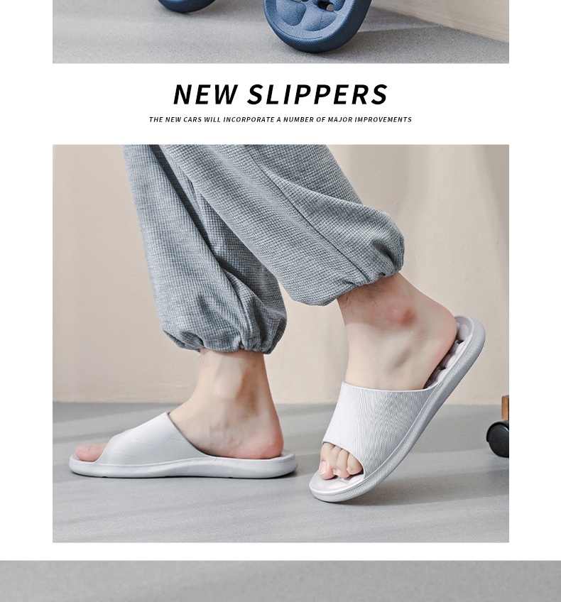 Huameijianbu Couple's Home Slippers, Bathroom Indoor Leak-Proof Quick-Drying Thick Sole Non-Slip Sandals HM3333 Light Blue Size 36-37 8