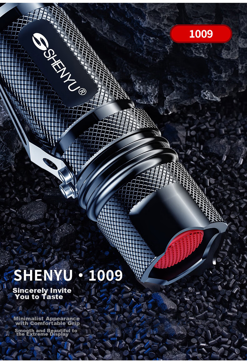 SHENYU Flashlight, High-Power Handheld Torch, Compact Mini Zoomable Long-Range Ultra-Durable Super Bright Outdoor Cycling Light 15