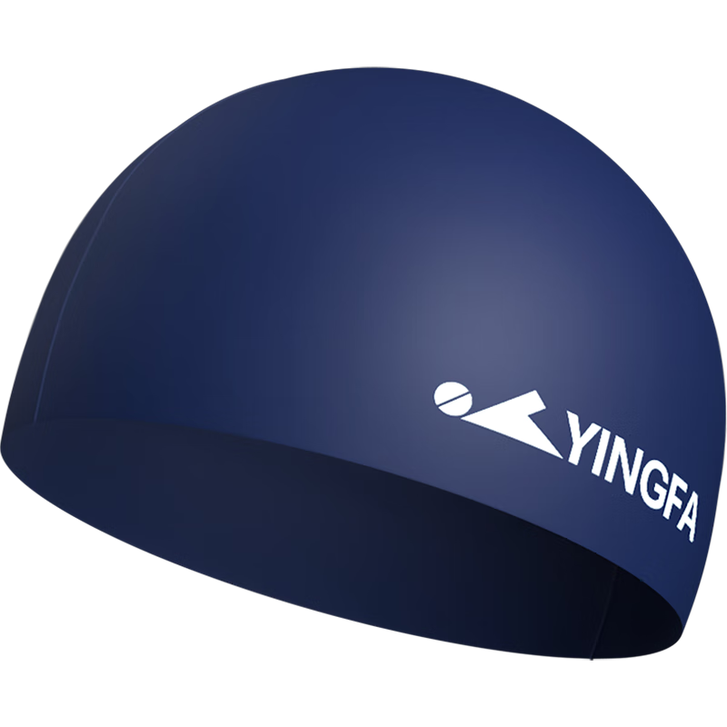 YINGFA Swimming Cap, Solid Color Silicone Long Hair Waterproof Comfortable Non-Binding for Men And Women, Adult Swim Cap, Navy Blue