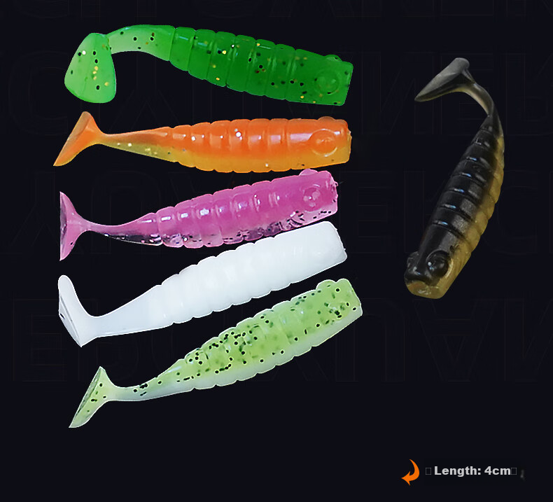 Erciyuan Lure Fishing Bait, Wave-Shaped Artificial Bait, Root Fishing Soft Bait, T-Tail Casting Texas Fishing Set Lure, Gree 2