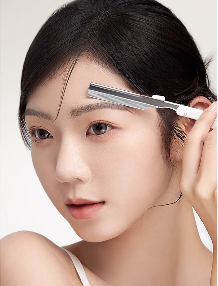 Goood New Stainless Steel Eyebrow Razor Blades for Beauty Salons (30 Pieces + Blade Holder), for Women's Eyebrow Shaving And Men's Eyebrow Trimming 8