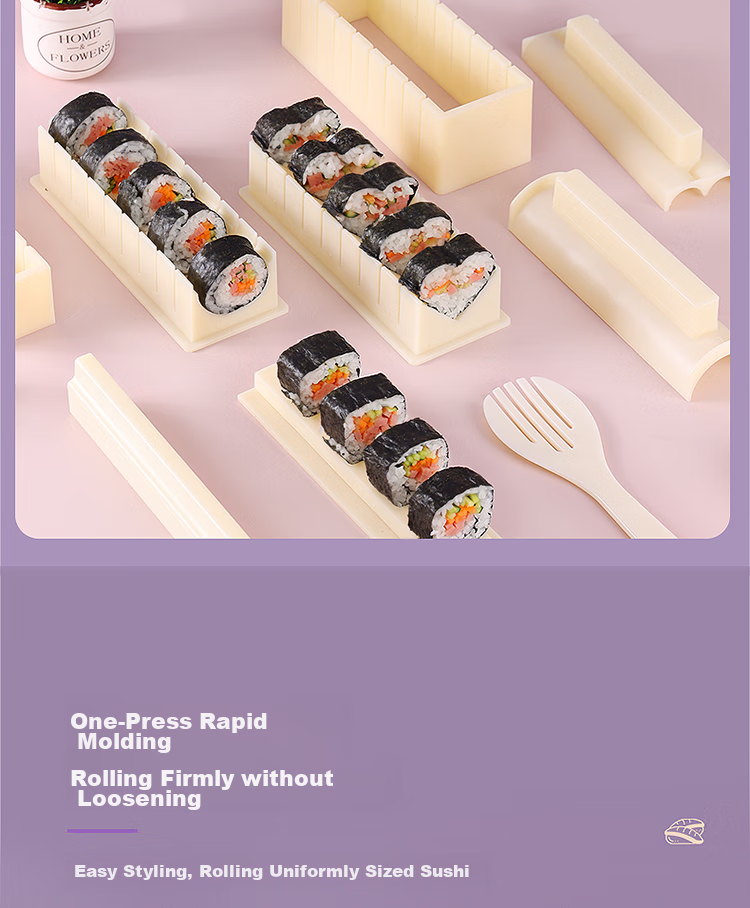 BJ Sushi Tools, Sushi Molds, Onigiri Molds, Sushi Roll Tools, Onigiri Molds, Nori Rolls Molds, 10-Piece Set 9