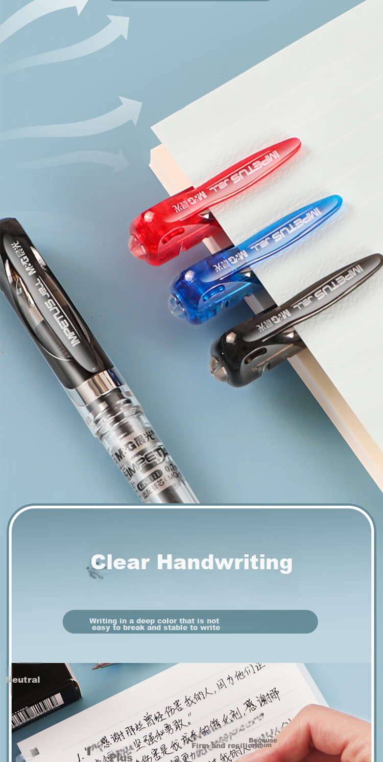 M&G Stationery, 0.7mm Black Gel Pen, Large Capacity Bullet Tip, for Handwriting Practice And Signing, Office Writing Pen GP1111A, Pack of 6 5