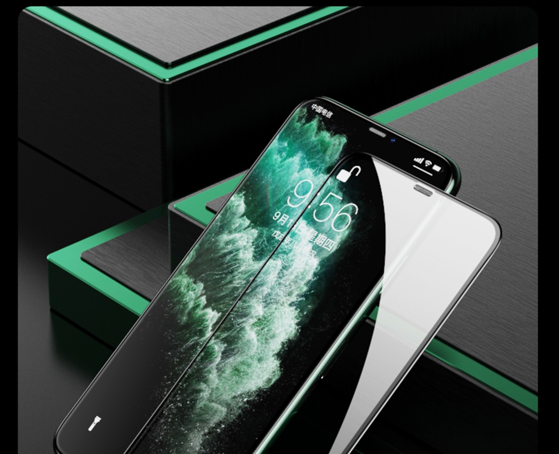 ESCASE IPhone 11 Pro Max/XS Max Tempered Glass Screen Protector with Anti-Dust Mesh, HD Full Coverage Glass Front Film for IPhone 11 Pro Max/XS Max 26