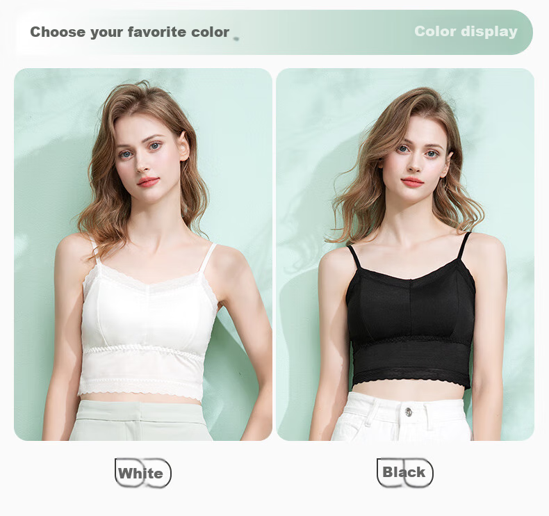 Fenteng Women's Lace V-Neck Camisole Vest Bra-Free Versatile Base Layer Underwear 2026 New Model 14