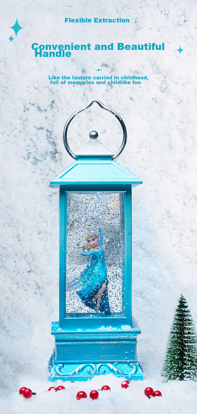 Disney Music Box, Musical Box, Crystal Ball Night Light, Frozen Elsa Princess Girl, National Day Gift, Wind Lamp Ornament 7