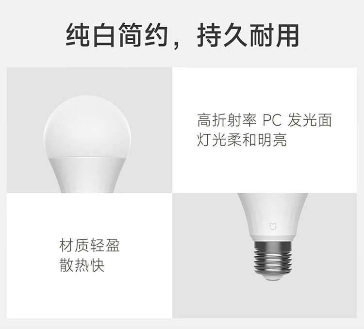 MIJIA Xiaomi LED Smart Bulb Bluetooth MESH Version, Xiao Ai Control, Home Use Globe Light Bulb, Adjustable Brightness And Color Temperature, 4.5W 12