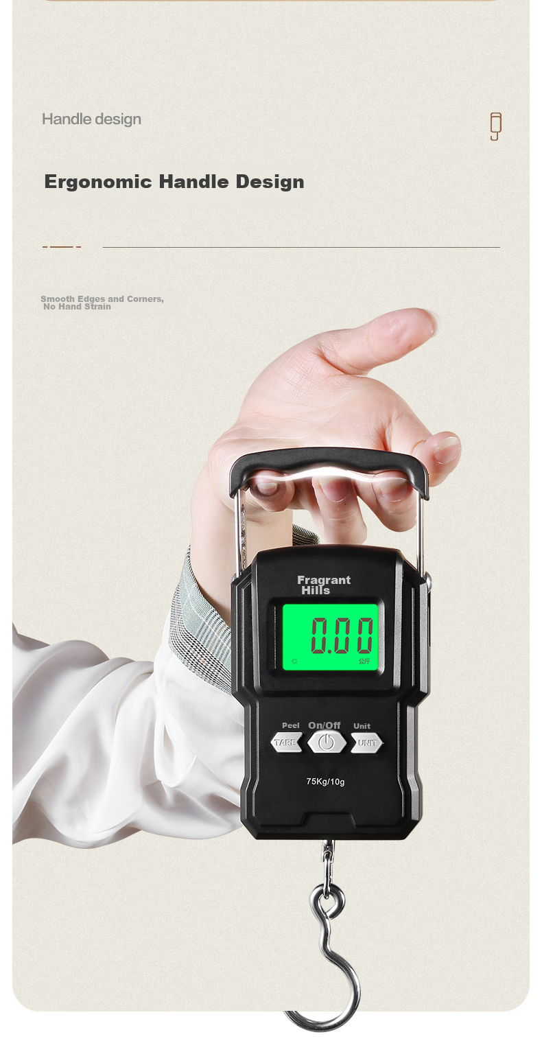 Xiangshan Portable Electronic Scale High-Precision Luggage Scale 60kg Black Type-C Rechargeable 7