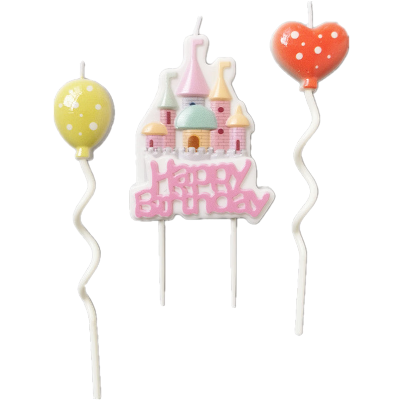 Duomeiyi Birthday Scene Decoration, Birthday Decorations for Boys And Girls, Children's Happy Birthday Cake, Candle Holder, Princess Castle