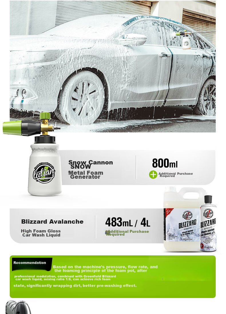 LUTIAN High-Pressure Car Washer, Garden Cleaning Powerful Flush Spray Gun, Washing Machine, High-Power Car Cleaning Tool, Household Hercules 8